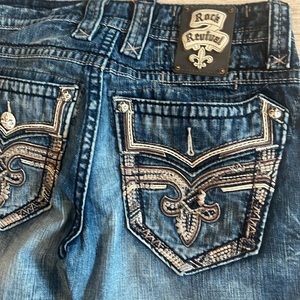 Rock Revival Men’s Jean Size: 30 Diji Straight Color: Blue Distressed